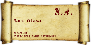 Mars Alexa névjegykártya